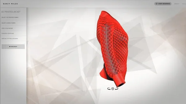 Online customization interface for a 3D-printed jacket